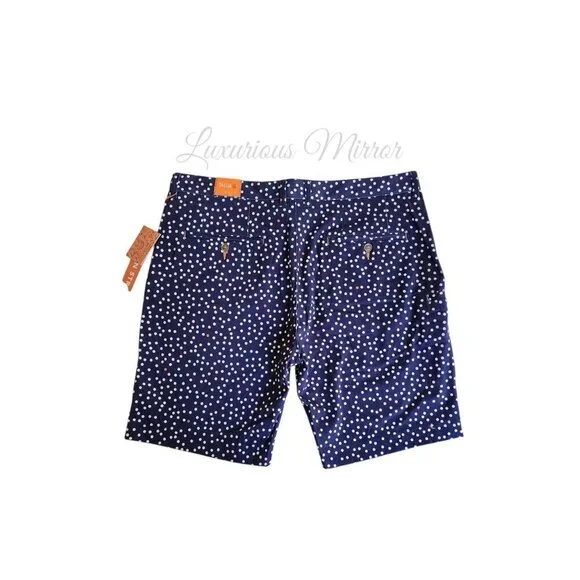 Tallia Sport Men's Modern Fit Stretch Dot Shorts Navy Wrinkle Resistant Sz 36 - Picture 2 of 5